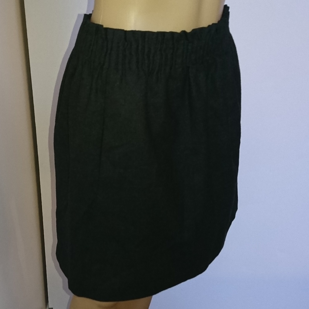 J. Crew Dark Gray Wool Elastic Waist Skirt Size 4